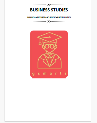 Business Studies- Business Ventures And Investment Securities